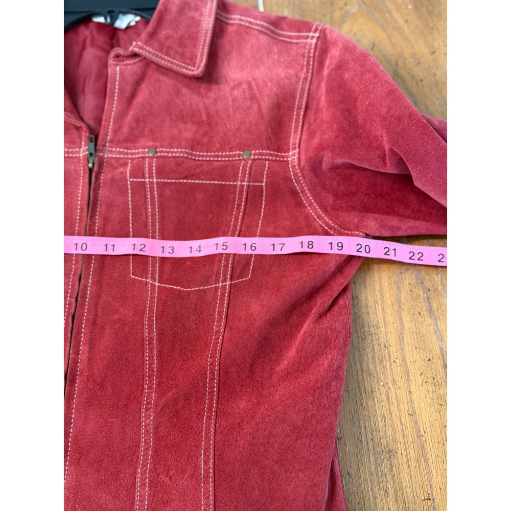 Coldwater Creek Rust Fall Suede Leather Jacket‎ Sz M City Office Career Business - Picture 8 of 9